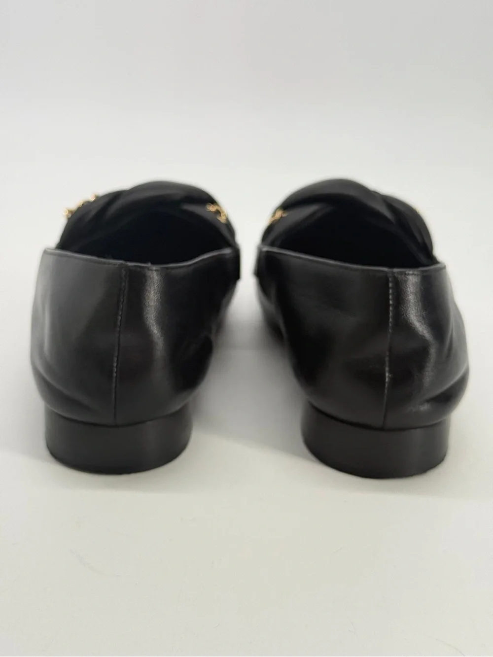 Chanel Loafers Black Leather Moccasins Size EUR 36